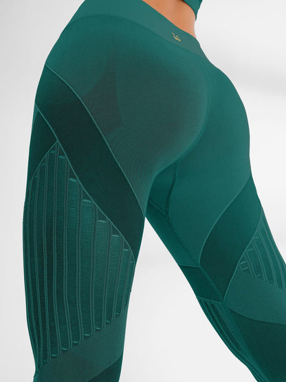 High-waist Fishnet Knitted Seamless Leggings