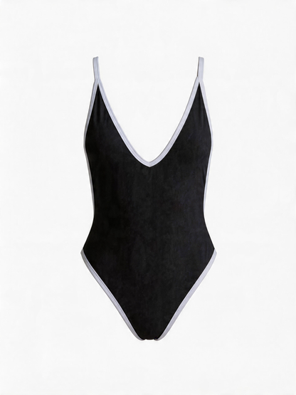Contrast Color Stripes One Piece