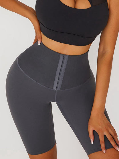 Hollow Mesh Shock-proof Gathered Corset Short Tracksuit