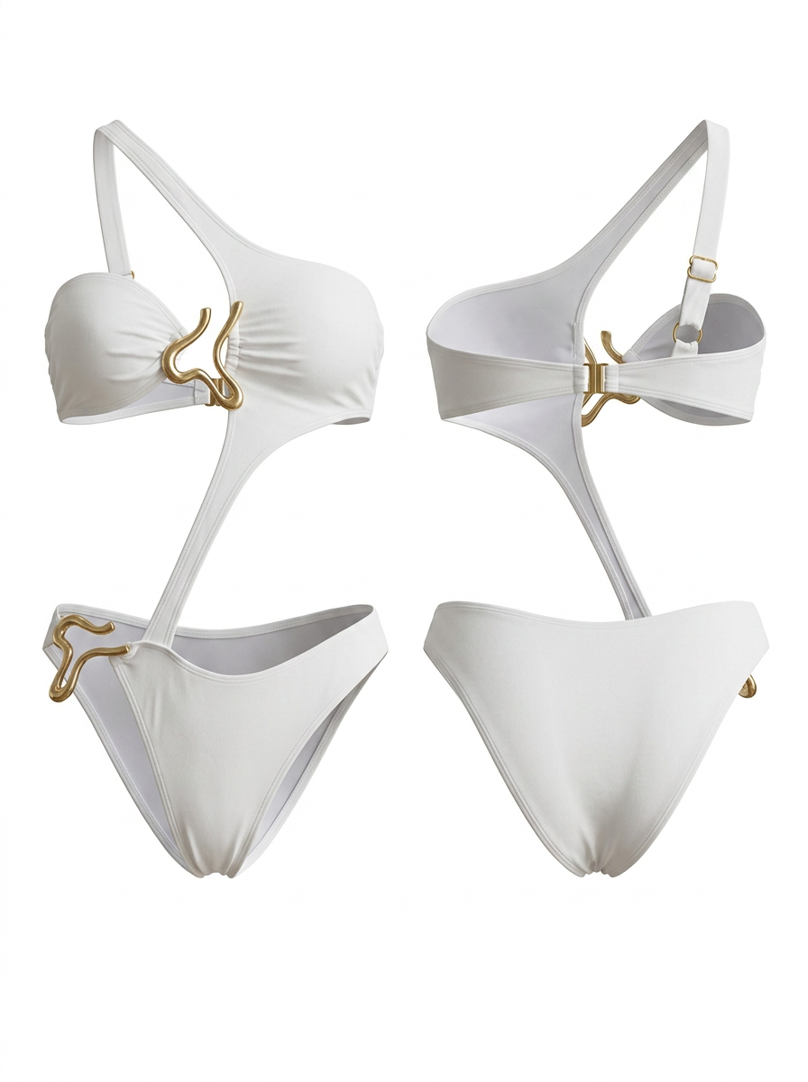 Sexy Cutout Unique Metal Design One Piece