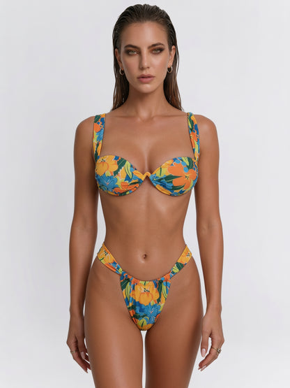 Sexy Flower Print Bikini Set