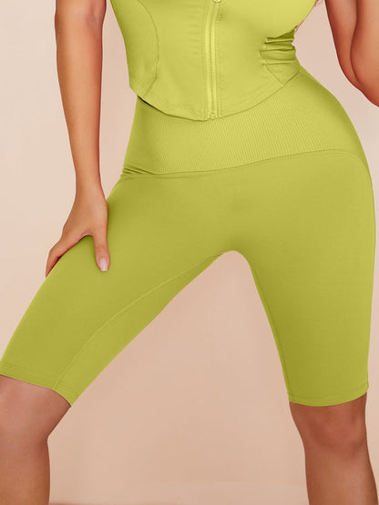 Solid Color Zipper Fashion Tanks