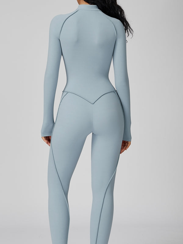 Sexy Zipper Stitch Performance Jumpsuit
