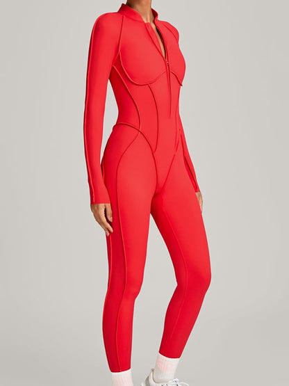 Sexy Zipper Stitch Performance Jumpsuit