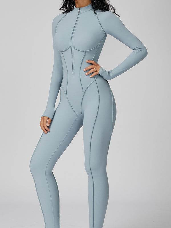 Sexy Zipper Stitch Performance Jumpsuit