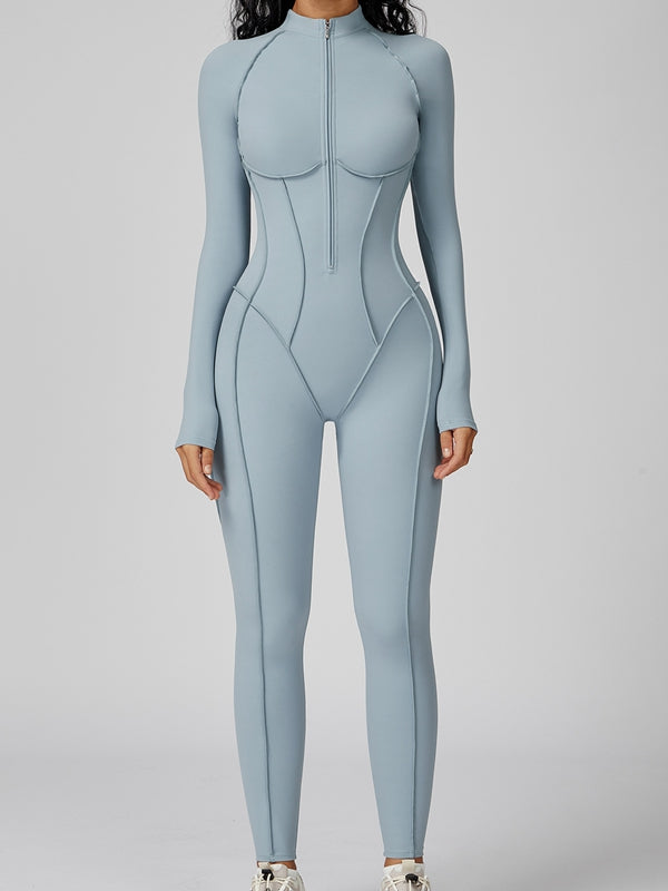 Sexy Zipper Stitch Performance Jumpsuit