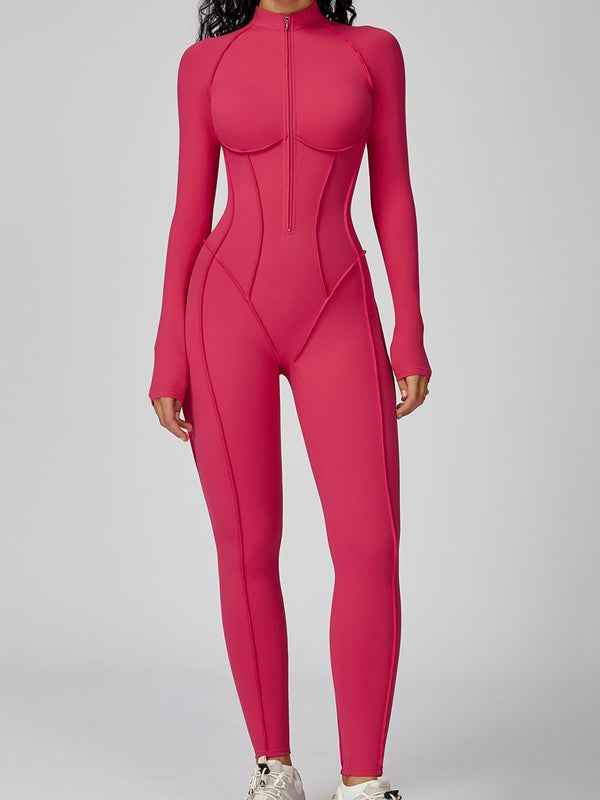 Sexy Zipper Stitch Performance Jumpsuit