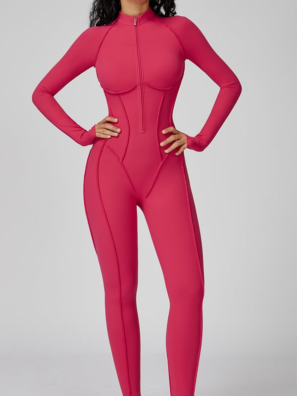 Sexy Zipper Stitch Performance Jumpsuit