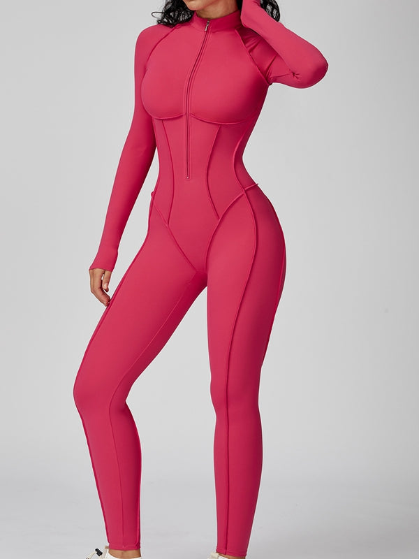 Sexy Zipper Stitch Performance Jumpsuit