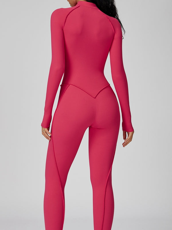 Sexy Zipper Stitch Performance Jumpsuit