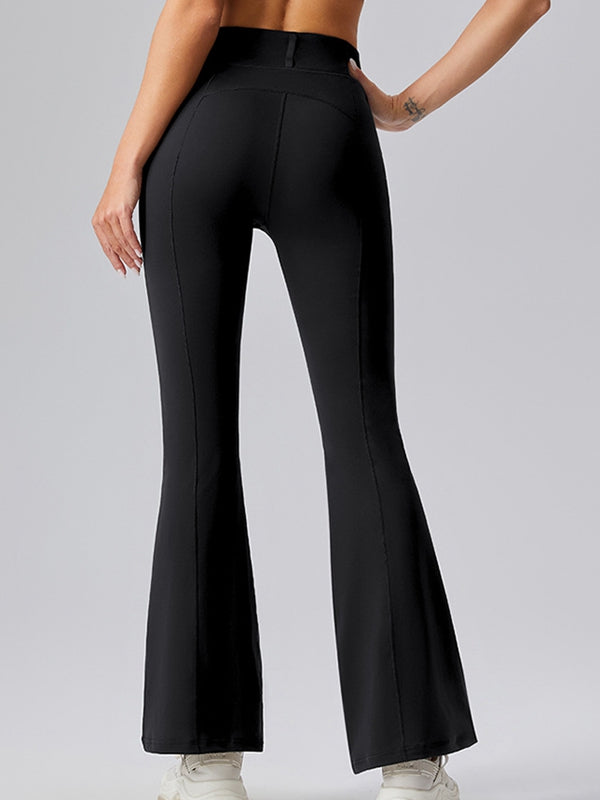 ZASUWA Damen Sexy Denim Zipper Flare Leggings