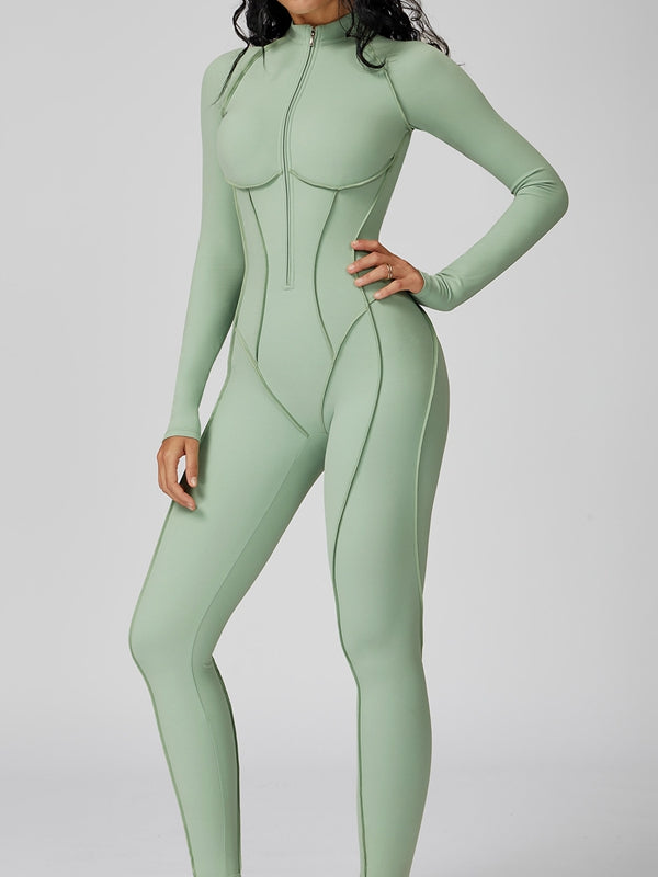 Sexy Zipper Stitch Performance Jumpsuit