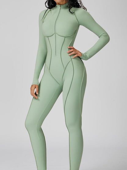 Sexy Zipper Stitch Performance Jumpsuit