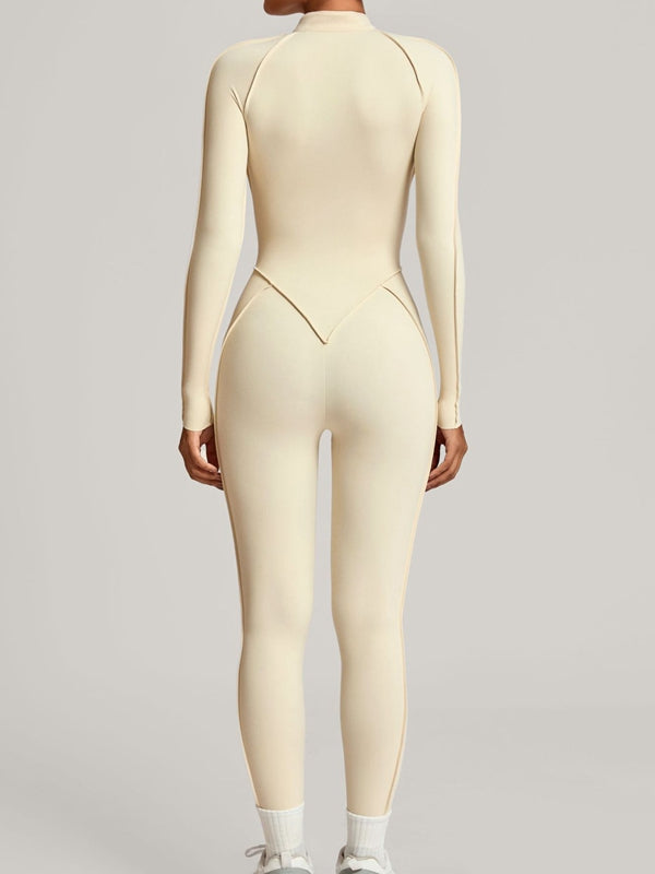 Sexy Zipper Stitch Performance Jumpsuit