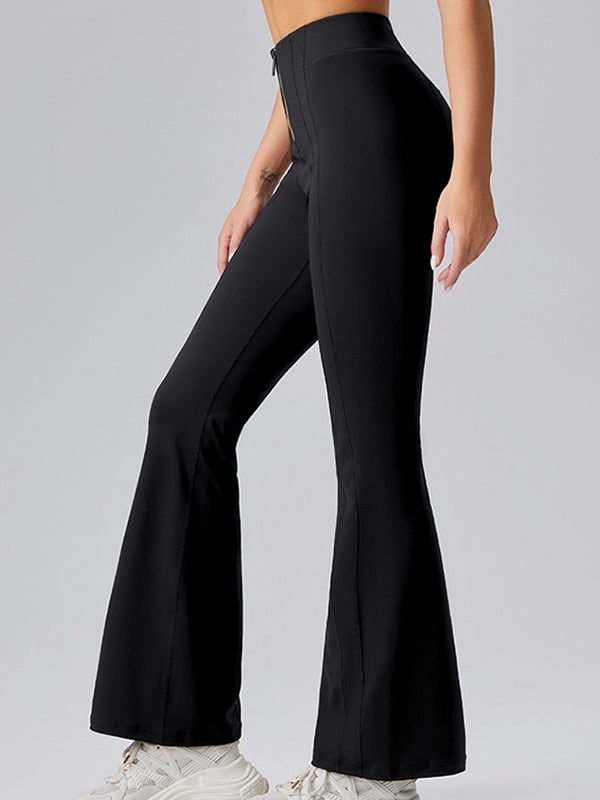 ZASUWA Damen Sexy Denim Zipper Flare Leggings