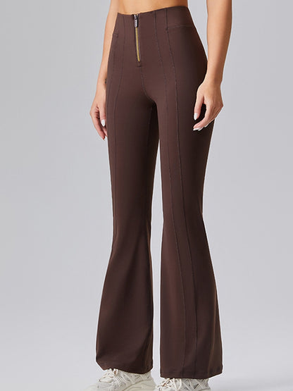 ZASUWA Damen Sexy Denim Zipper Flare Leggings