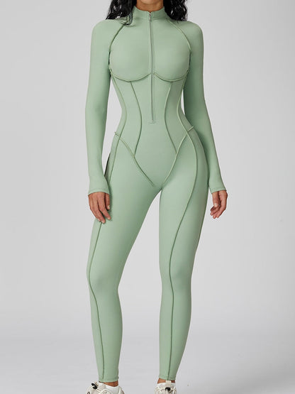 Sexy Zipper Stitch Performance Jumpsuit