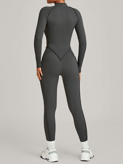 Sexy Zipper Stitch Performance Jumpsuit