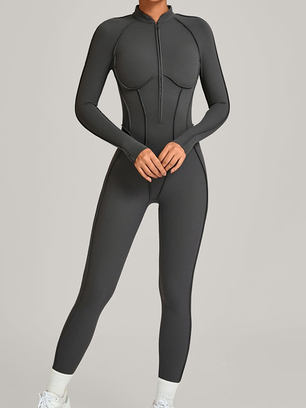 Sexy Zipper Stitch Performance Jumpsuit