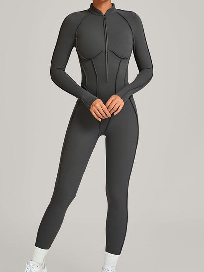 Sexy Zipper Stitch Performance Jumpsuit