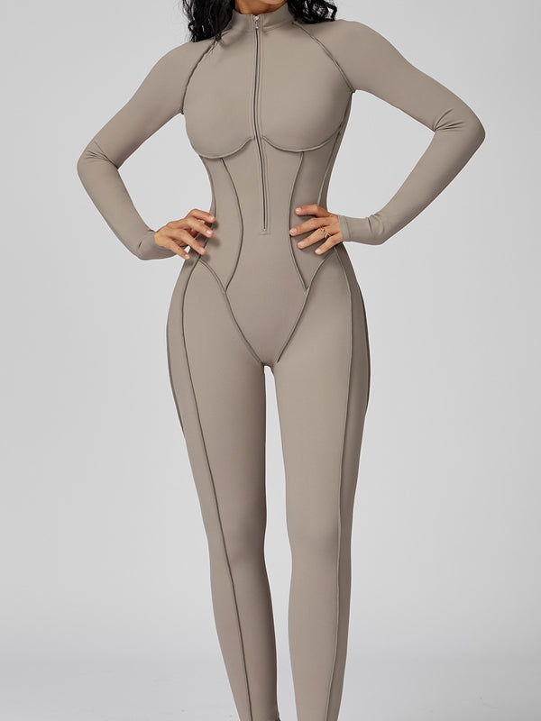 Sexy Zipper Stitch Performance Jumpsuit