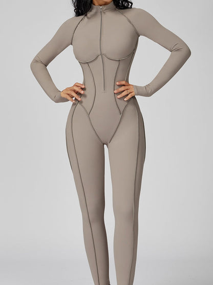 Sexy Zipper Stitch Performance Jumpsuit