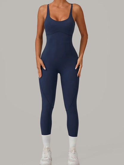 Sexy Cross Back Push-Up Jumpsuit
