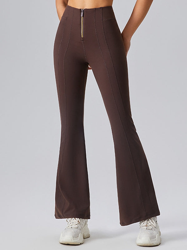 ZASUWA Damen Sexy Denim Zipper Flare Leggings