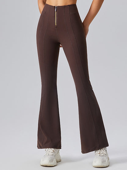 ZASUWA Damen Sexy Denim Zipper Flare Leggings