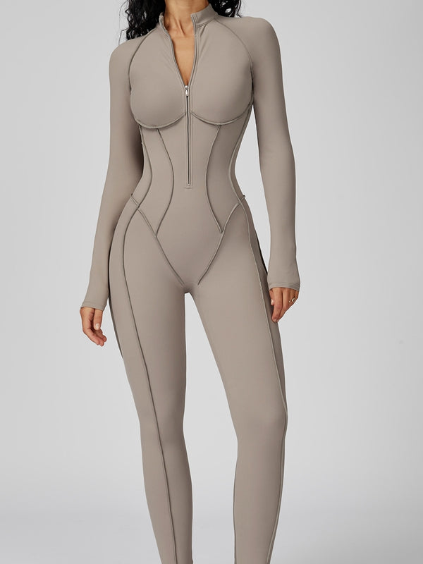 Sexy Zipper Stitch Performance Jumpsuit