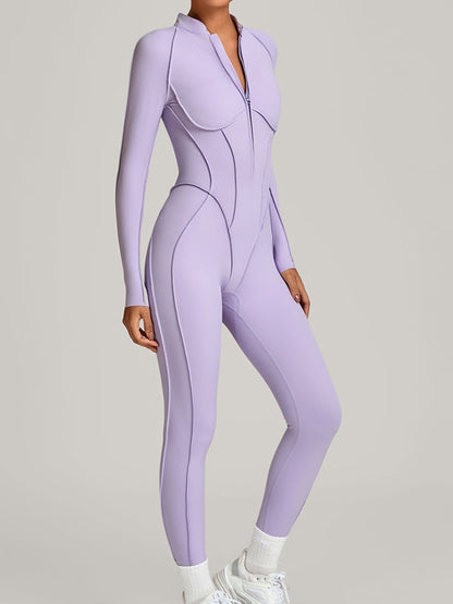 Sexy Zipper Stitch Performance Jumpsuit