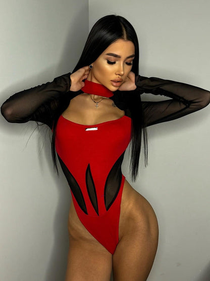 Sexy Sheer Mesh Elastic Tight Bodysuit
