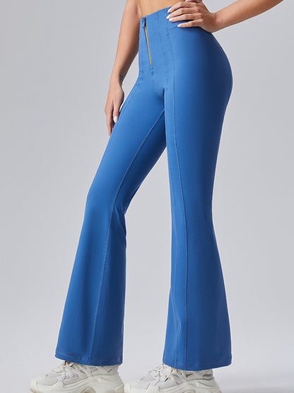 ZASUWA Damen Sexy Denim Zipper Flare Leggings