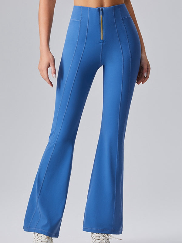 ZASUWA Damen Sexy Denim Zipper Flare Leggings