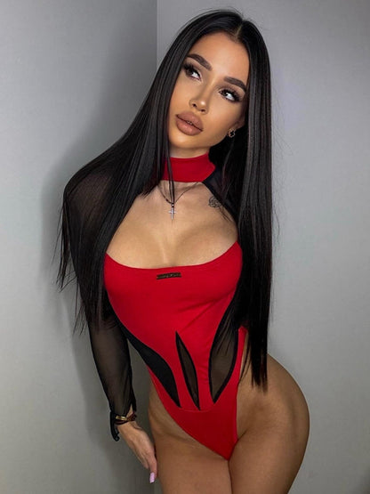Sexy Sheer Mesh Elastic Tight Bodysuit